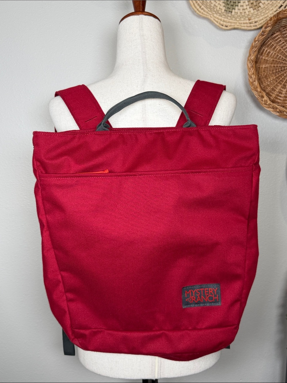 MYSTERY RANCH Super Market Backpack Red & Gray Travel Work Tote